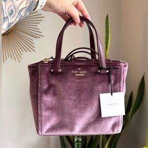 Kate Spade Purple Velvet Tote Bag